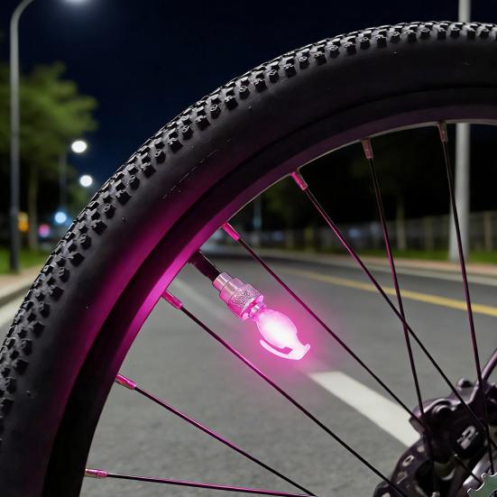2/4 шт. Велосипедный вентиль для шины Свет Умный датчик Светодиодный фонарь на колесо велосипеда Ночная езда Цветной Декоративная лампа для вентиля дорожного или горного велосипеда Велосипедные аксессуары