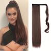 Синтетический черный, коричневый длинный прямой хвостик, термостойкий обертывание вокруг хвоста, черный шиньон для женщин, повседневного использования