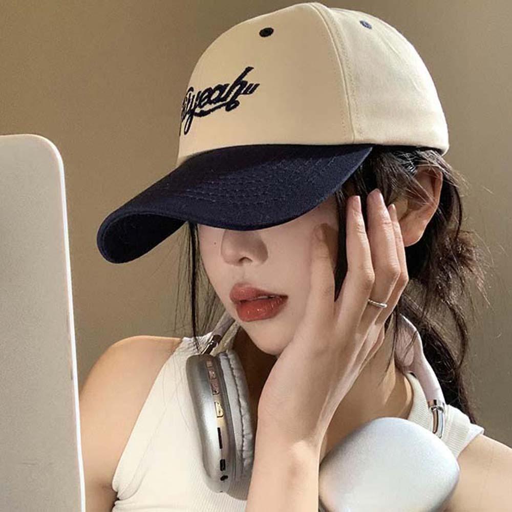 Sunscreen Unisex Peaked Cap Korean Style Summer Sunshade Hats Letter Embroidery Baseball Cap  Men