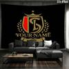 Crest Legacy Custom Name Wall Tapestry Aesthetic Wall Hanging Printed Fabric Blanket Decorative Tapestries For Bedroom Living Room Home Decor