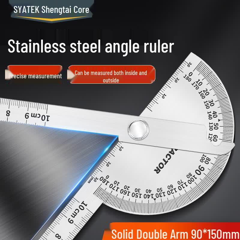 SYNTEK Stainless Steel Angle Ruler & Protractor