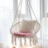 Hammock Hanging Swinging Chair,Hanging Cotton Rope Swing Chairs with Cushion and Hardware Kits, Hanging Chairs for Indoor