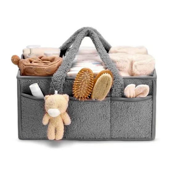 Корзина для хранения Yousheng, органайзер для детских подгузников с ручкой, большая вместимость, несколько отделений, контейнер для принадлежностей для новорожденных