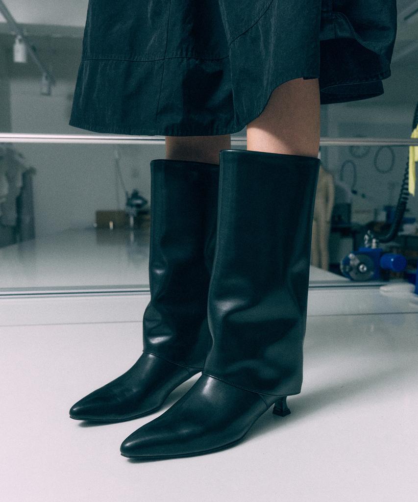 Moodnight Dane Kitten Heel Folding Boots - 4Cm | 3 Colors