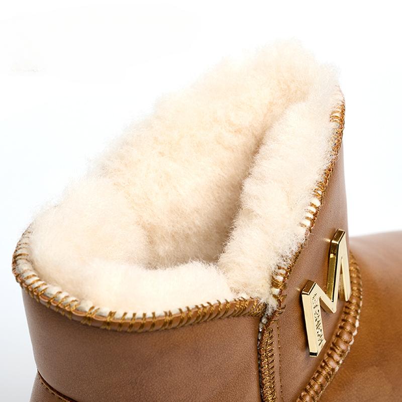 Зимние ботинки на толстой платформе для женщин, водонепроницаемые, с плюшевой флисовой подкладкой, короткие ботинки, женские теплые нескользящие ботинки с подкладкой из искусственного меха