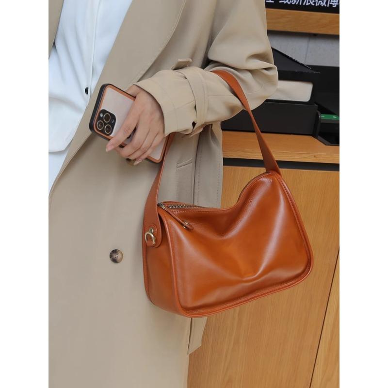 Сумка подмышкой из натуральной кожи Retro Commuter Premium Feel Niche Design Broadband Shoulder Crossbody Bag Женская сумка