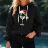 Women's Christmas Print Loose Casual Long Sleeve Hooded Sweatshirt