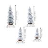 4Pcs Christmas Tree Decorations Desktop Pine Trees Snow Miniature Xmas Holiday Tabletop Decor Party Supplies Miniature Trees