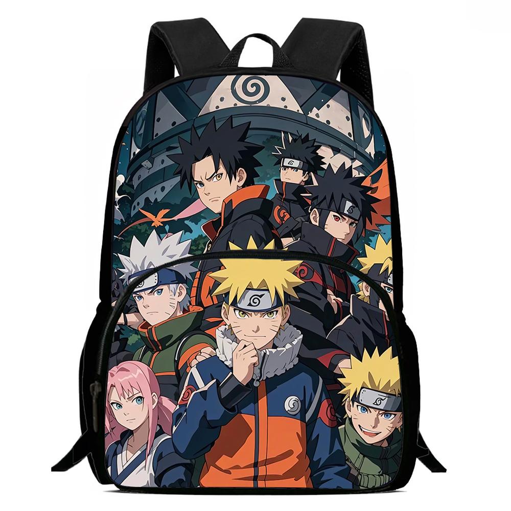 Детский рюкзак с героями мультфильма Аниме NARUTO, с регулируемым плечевым ремнем и передним карманом, легкий и прочный, для мальчиков и девочек в возрасте 5-11 лет