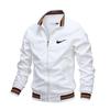 White Plus-size Men's Zippered Jacket Seasonal High-quality Business Leisure Outdoor Sports Jacket Golf Jacket