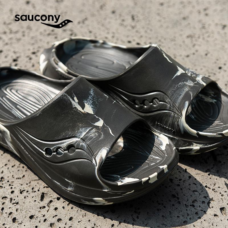 SAUCONY Расслабляющие Удобные Нескользящие Прочные Шлепанцы Унисекс Сандалии Темно-серый Бежевый S28903-7