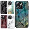 Защитная задняя крышка из закаленного стекла для iPhone 16 Pro Max 15 Pro 14 Plus 13 Pro 12 11 Pro Max Мраморный чехол для телефона