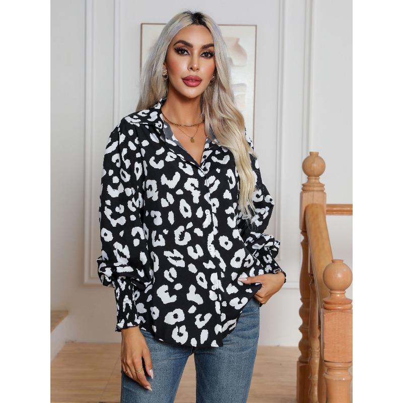 BITCED Women's Fashion Casual Long Sleeve POLO Neck Blouses & Shirts