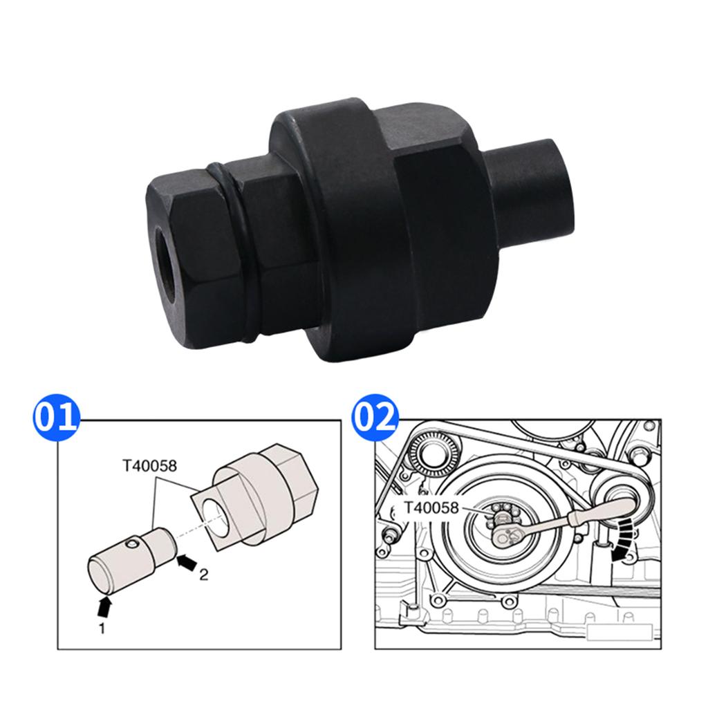 Camshaft Key Steel T40058 Crankshaft Turning Socket Tool for Volkswagen A6 Easy to Install Car 6 8 Cylinder Engine Accessory