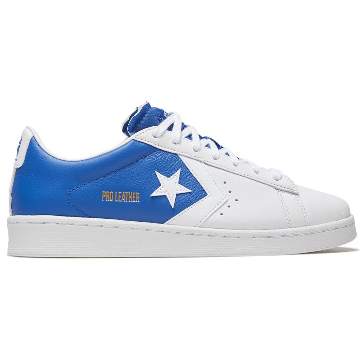 Converse Cons Pro Leather Ретро Нескользящие Низкие Кеды для Скейтбординга Унисекс Синий Белый 167590C