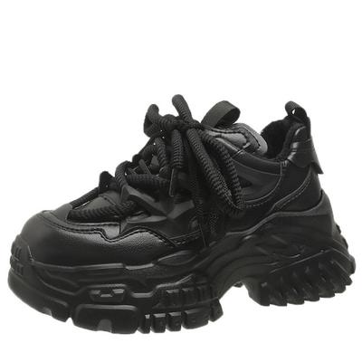 Модные новые осенние повседневные туфли для папы со скрытым каблуком, женские спортивные туфли на толстой подошве и платформе, 6 см, кожаные женские кроссовки