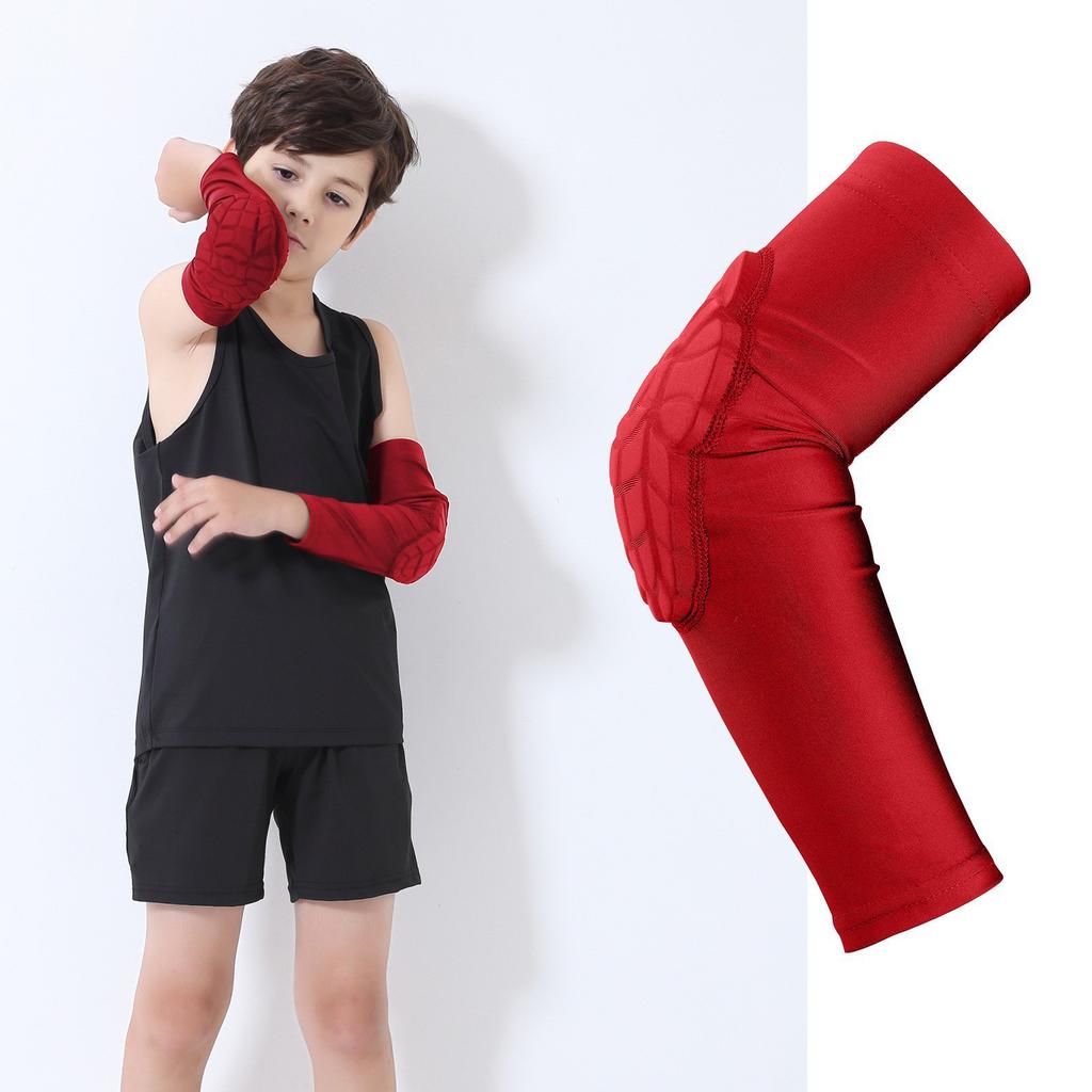 Knee Elbow Support Pads with Extra Soft Thick Sponge Padding Maximum Comfort Non-Slip Breathable Knee Elbow Sleeves Youth