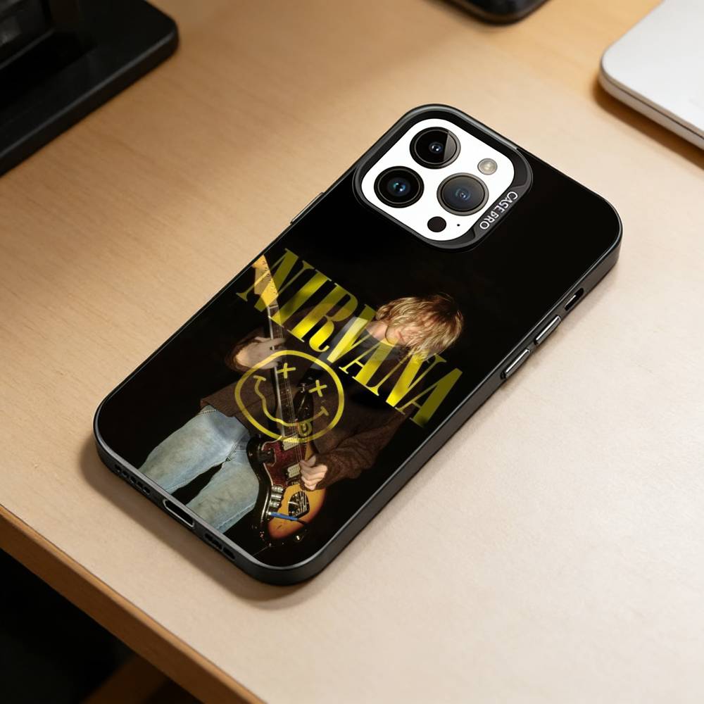 N-Nirvana Phone Case For iPhone 17,16,15,14,13,12,11 Plus,Pro Max,XS,Colorful Silver Phone case Funda Cover