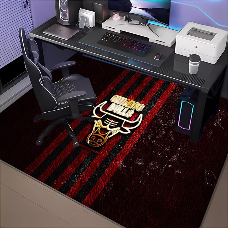 1PC Chicago-Bulls Logo Floor Mat for Living Room, Game Rooms, Office, Bedroom, Office Floor Mat Playful Design, Christmas fan gifts
