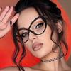 New Cat Eye Glasses Frame Women Vintage Trend Anti-blue Light Glasses Retro Transparent Ellipt Frame Computer Eyeglasses