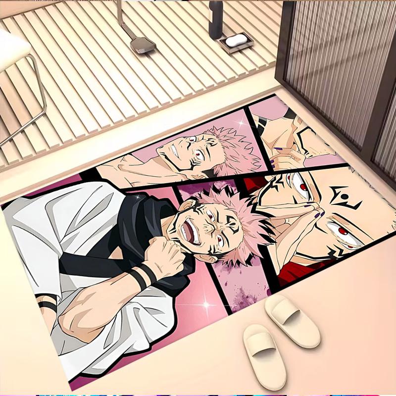 Jujutsu Kaisen Print Rug, Washable Floor Carpet, For Entryway Dorm Laundry Room Office Study, Home Decor Birthday Christmas Gift