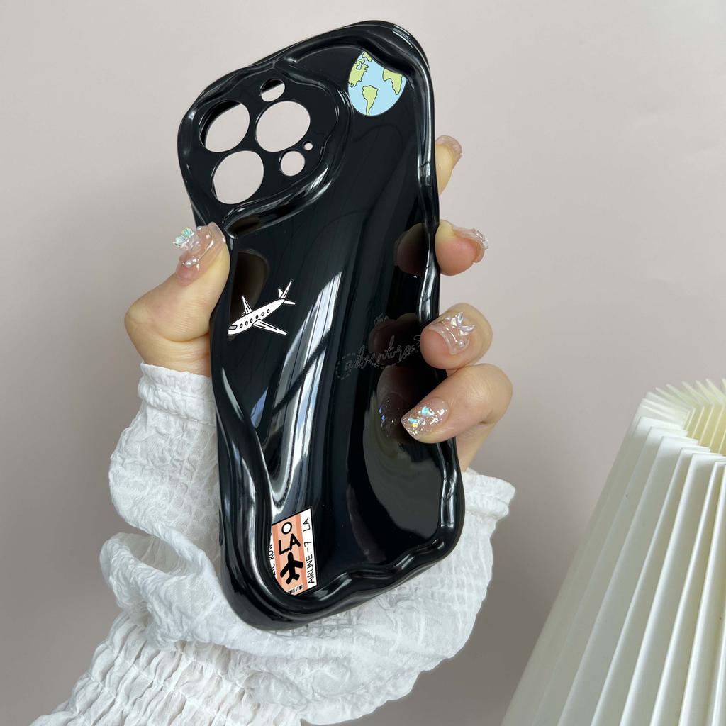 Мягкие волнистые чехлы для телефонов N68 с изображением траектории полета самолета для iPhone 14 Pro Max 13 mini 15 Plus XR 7 8 6 XS Max 12 11, защитный чехол-бампер