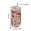 Large Capacity Bow Cup With Lids Milk Tea Cup Cute Clear Straw Cup  Student
