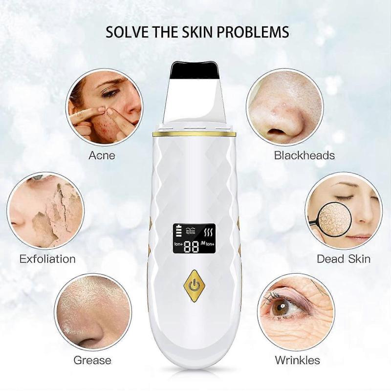 SHELLTON Skin Scrubber, Facial Skin Scrubber for Deep Cleaning & LCD Screen, Skin Spatula, Blackhead Remover, Pore Cleaner, Face Spatula with 4 Se