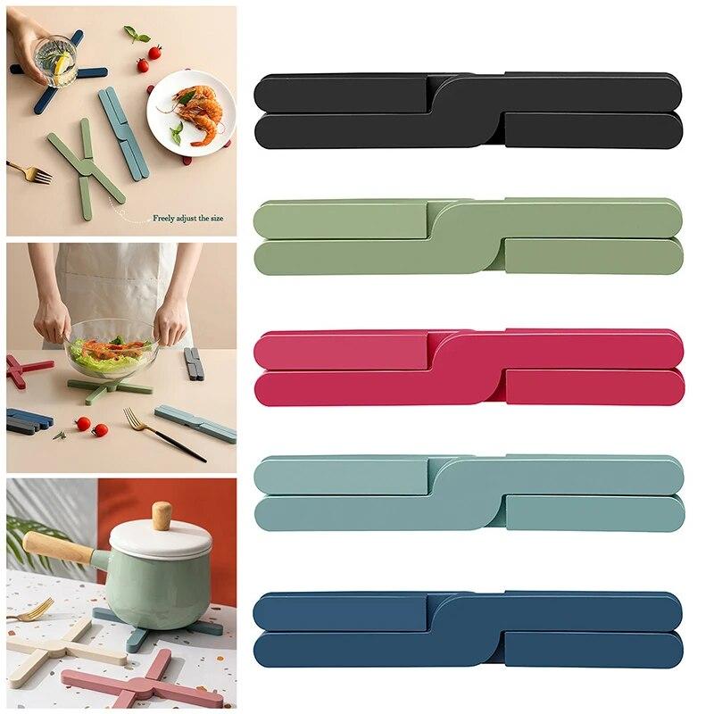 Non-slip Silicone Pad Trivets Collapsible Cross Trivets Pot Holder Table Placemat Dish Plate Coaster Heat-Resistant Pot Holder