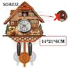 Cuckoo Clock For Living Room Wall Clock Handicraft Vintage Wooden Cuckoo Tree House Alarm Saati Clock for Bedroom Office