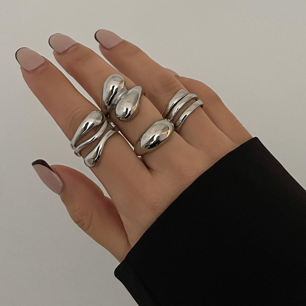 Exaggerated INS Heavy Craft Design Sense Metal Glossy Bracelet Geometric Personality Wide Bracelet
