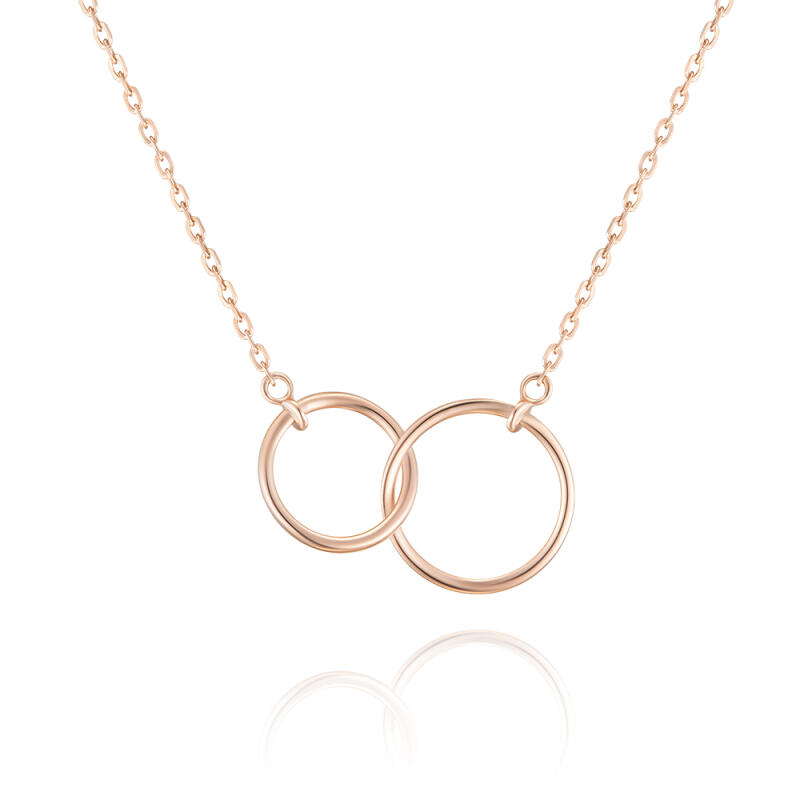 MAISON DE SHE 14K Gold Twin Circle Necklace