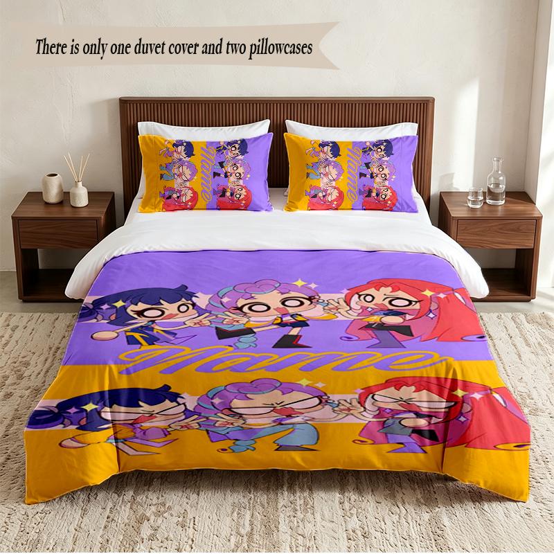 HUNTRIX Personalized Custom Name 3‑Piece Bedding Set Soft Duvet Cover Set For Bedroom Home Decor