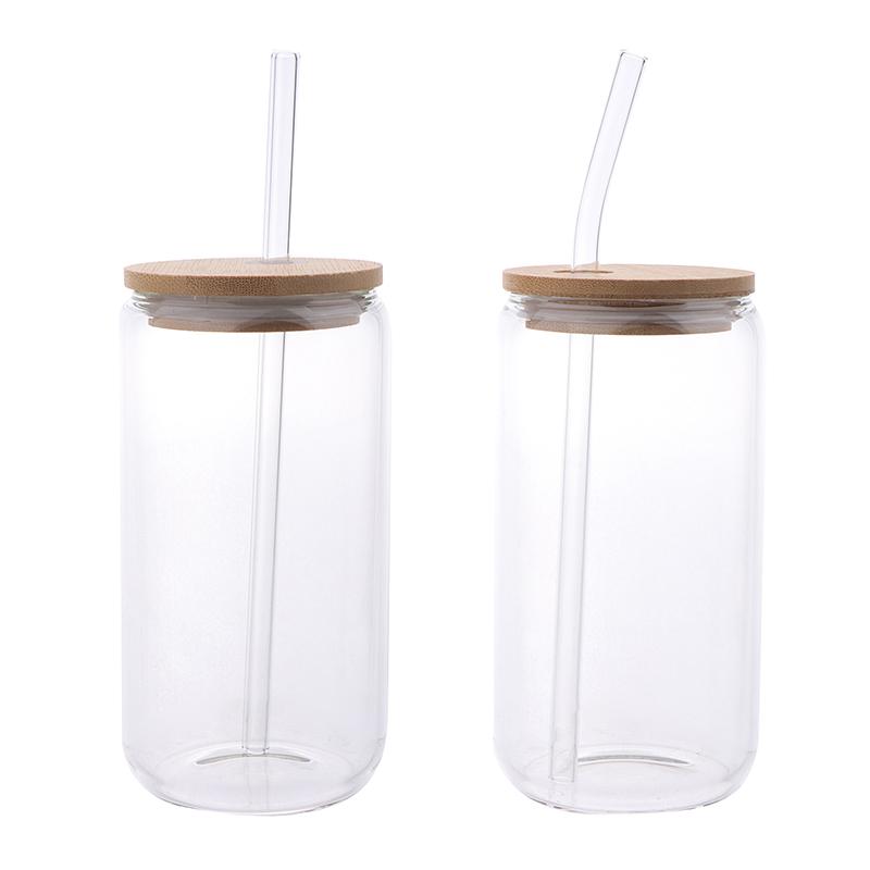 16 унций стеклянная чашка с крышкой и прозрачной трубочкой чашка для чая с пузырьками стеклянная пивная банка молочные чашки мокко набор кружка для завтрака посуда для питья