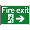 Сканировать Пожарный Выход Бегущий Человек Стрелка Вправо - ПВХ Табличка 300 X 200мм