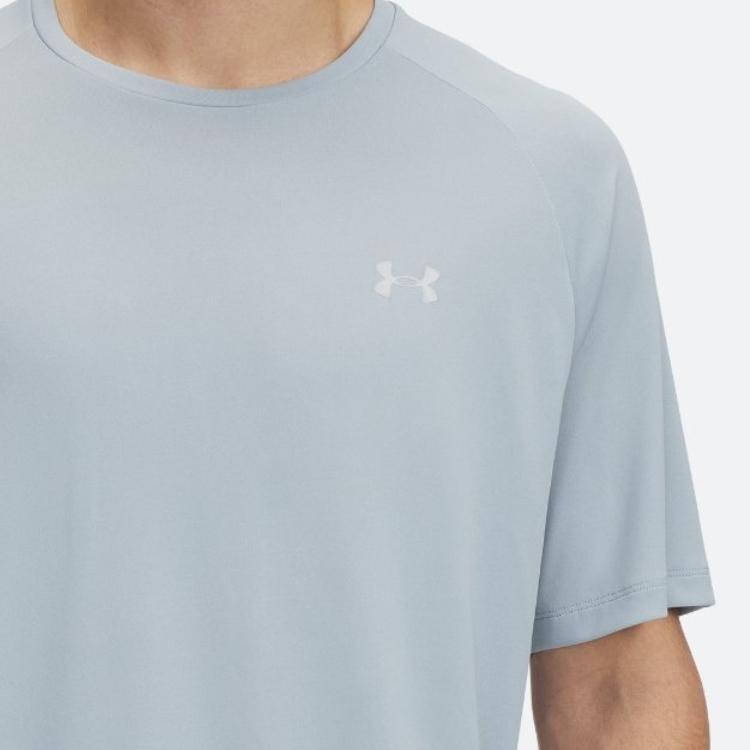 Under Armour Техническая футболка с круглым вырезом, удобная, повседневная, свободная, с коротким рукавом, мужские топы, гавань-синий 1377054-465