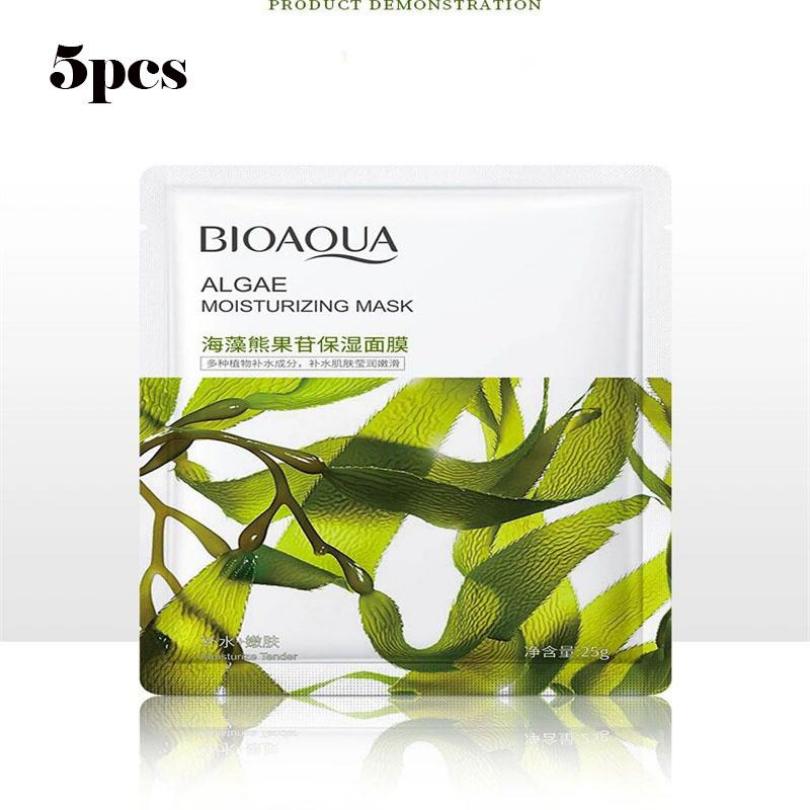 Bioaqua Увлажняющая маска из морских водорослей с арбутином, отбеливающая эссенционная маска против морщин, проницаемость влаги