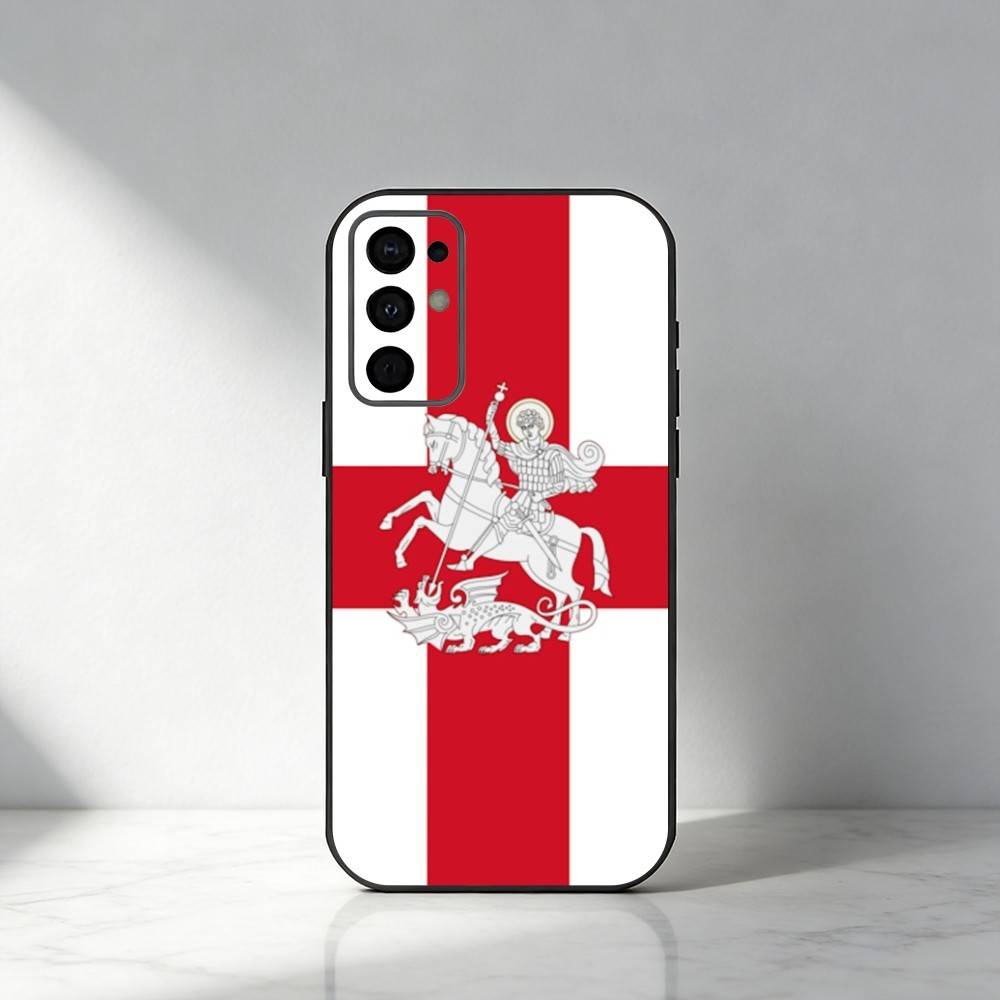 G-Georgia Flag Phone Case For Samsung S25,S24,S21,S22,S23,S30,Ultra,S20,Plus,Fe,Note,5G Black Cover