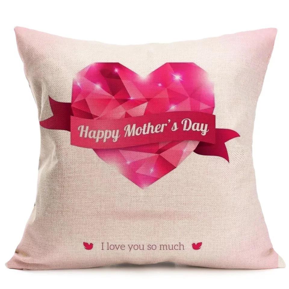 Новый подарок на День матери Текст Любовь Узор Наволочка Лен Принт Декоративная подушка Наволочка