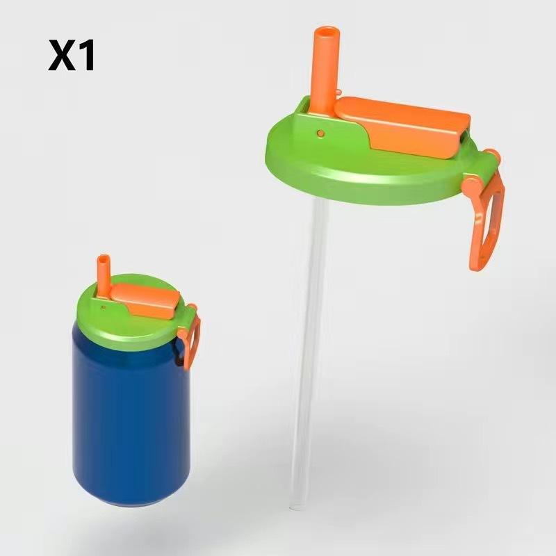 Многоразовая силиконовая трубочка для банки с газировкой, крышка для бутылки с водой и аксессуаров для стаканов, консервированных напитков, пива, сока, 1 шт., крышка для стакана