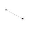 Men Silver Plated Tone Steel Collar Tie Pin Stud Barbell Bar Clip Clasp Brooch 6CM