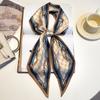 Spring And Summer Satin Long Scarf For Women Sunscreen Shawl Fashionable Beauty Scene Satin Long Scarf Versatile Travel Scarf