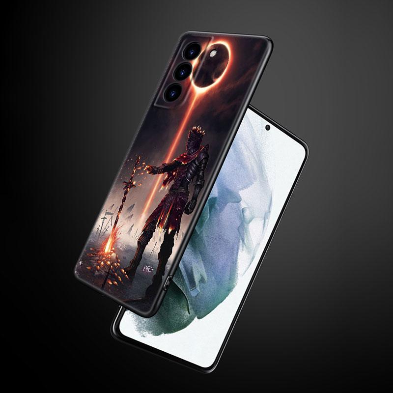 Игровой черный силиконовый чехол для телефона Dark Souls для Samsung Galaxy S23 S21 S20 FE S24 S22 Ultra S10E S10 S9 S8 Plus