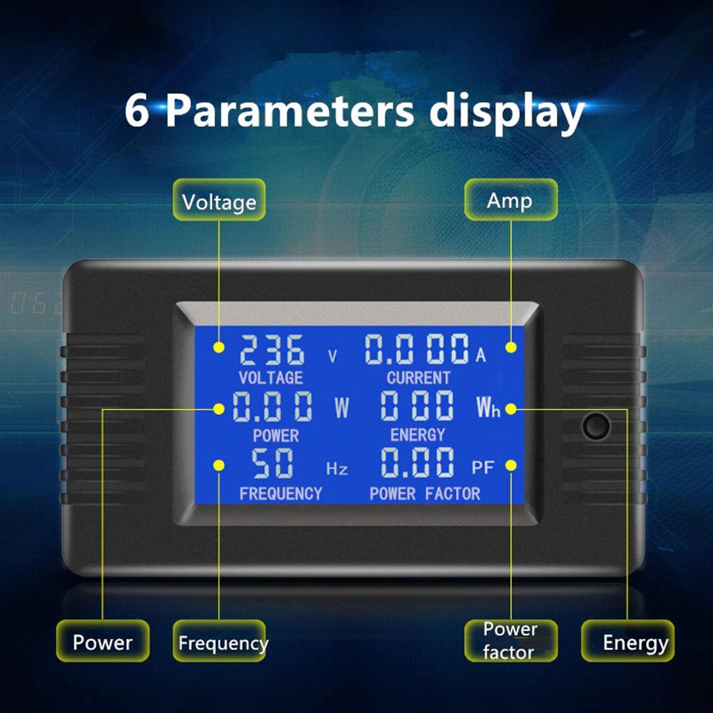 PZEM-022 Открытие и закрытие CT 100A AC Цифровой дисплей Монитор мощности Вольтметр Амперметр Частота