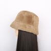 Faux Fur Bucket Hat Soft Flat Top Cap Gift Fisherman's Cap  Women Lady
