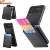 Card Slot Leather Ring Holder Case For Samsung Galaxy Z Flip 4 Flip3 Flip5 Flip4 Flip 5 3 Zflip4 Zflip3 Protective Cover Coque