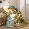 A Bible pours water into a stream with lambs grazing in a serene field. for all seasons blanket lunch break throw gift