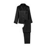 Mulberry Silk Pajama Set Women's Solid Lapel Long Sleeve Pants Basic Comfortable Loungewear Spring