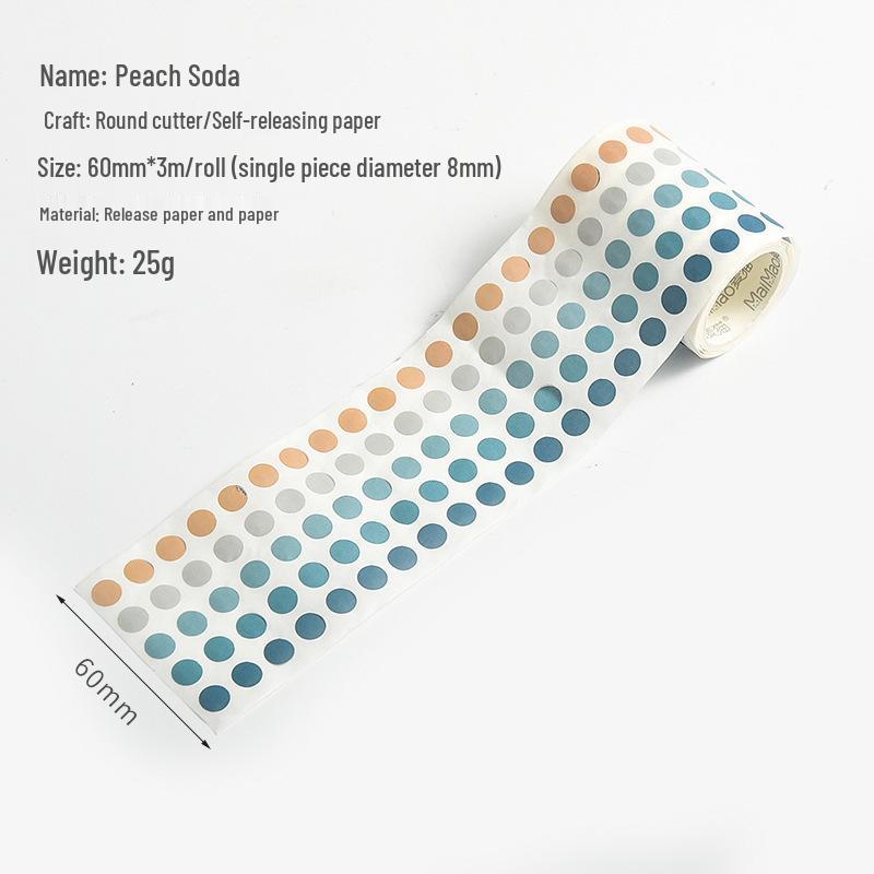 Morandi Polka Dot Washi Tape Stickers for Journals – Salt Style Pre-Cut Background Material