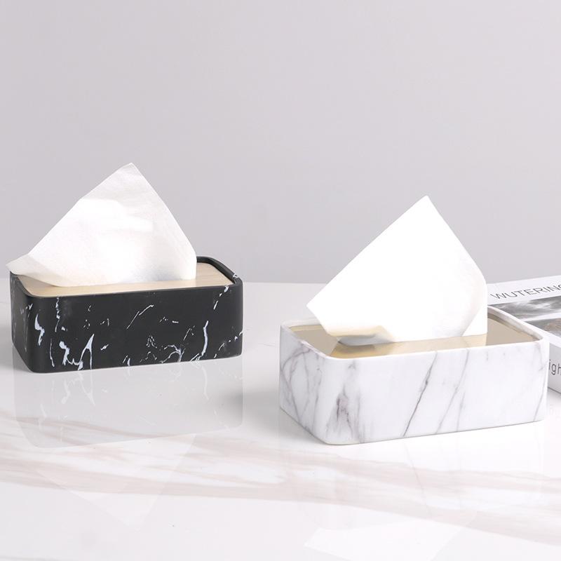 Modern Tissue Box Living Room Light Luxury Stainless Steel Resin High-end Ornaments Coffee Table Dining Table Model Room Soft Decorations